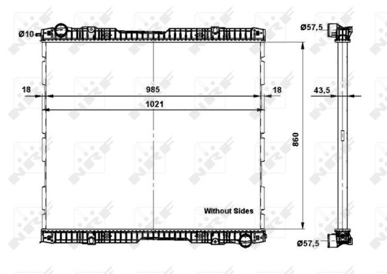 Radiator, engine cooling - 509739 NRF