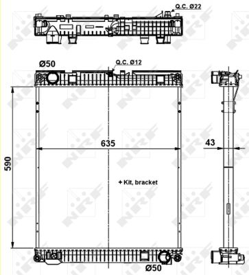 Radiator, engine cooling - 509873 NRF