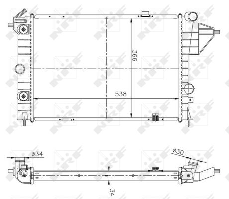 Radiator, engine cooling - 513508A NRF