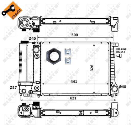 Radiator, engine cooling - 51356 NRF