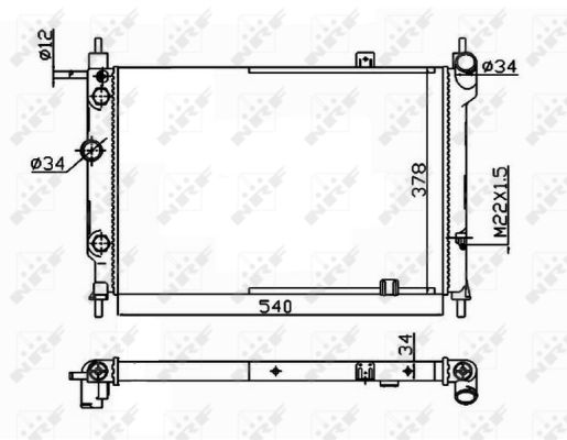 Radiator, engine cooling - 514647 NRF
