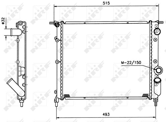 Radiator, engine cooling - 516259 NRF