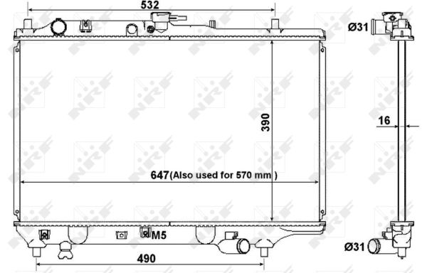 Radiator, engine cooling - 516511 NRF