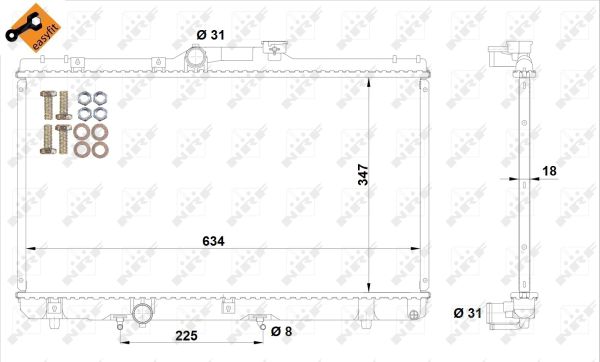 Radiator, engine cooling - 517588 NRF