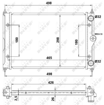 Radiatore, Raffreddamento motore - 519505 NRF