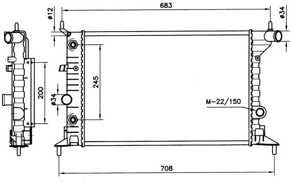 Radiatore, Raffreddamento motore - 519516 NRF