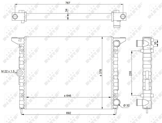 Radiatore, Raffreddamento motore - 519523 NRF