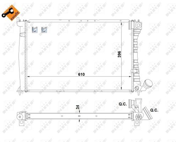 Radiator, engine cooling - 519602 NRF