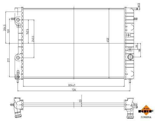 Radiator, engine cooling - 519689A NRF