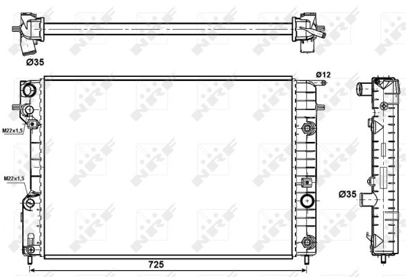 Radiator, engine cooling - 519689 NRF