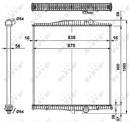 Radiator, engine cooling - 519702 NRF