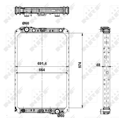Radiator, engine cooling - 519720 NRF