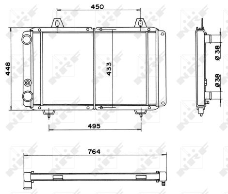 Radiator, engine cooling - 52035 NRF