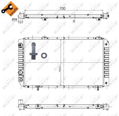 Radiator, engine cooling - 52063 NRF