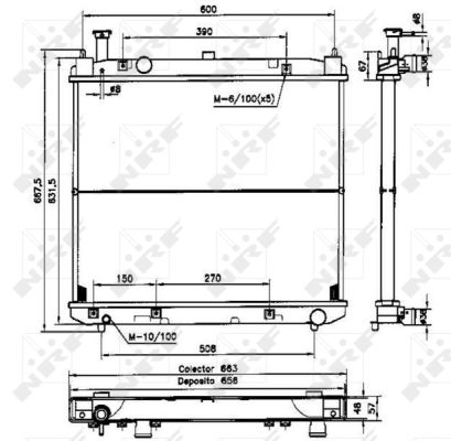 Radiator, engine cooling - 52231 NRF