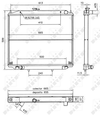 Radiator, engine cooling - 52238 NRF