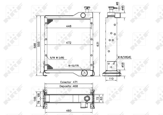 Radiator, engine cooling - 52255 NRF