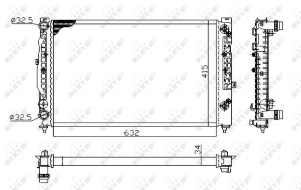 Radiator, engine cooling - 529504A NRF