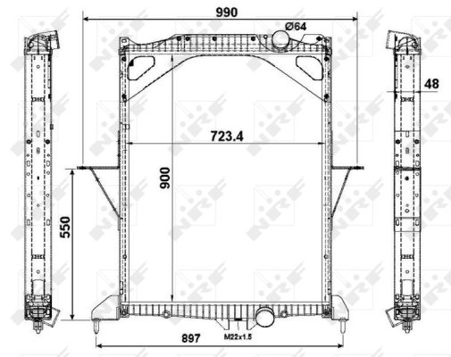Radiator, engine cooling - 529701 NRF