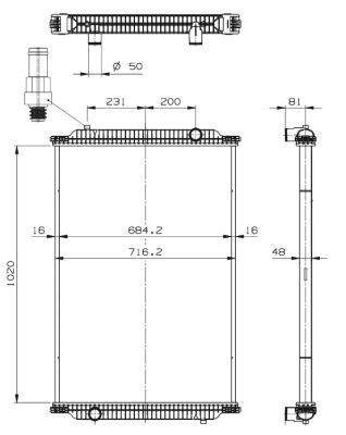 Radiator, engine cooling - 529726 NRF