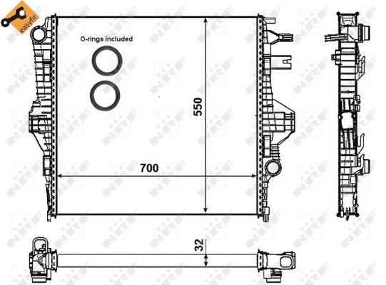 Radiator, engine cooling - 53005 NRF