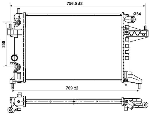 Radiator, engine cooling - 53035 NRF