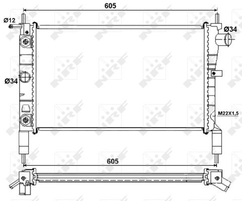 Radiator, engine cooling - 53036 NRF