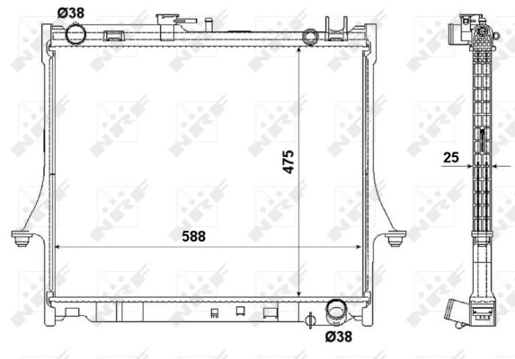 Radiator, engine cooling - 53055 NRF