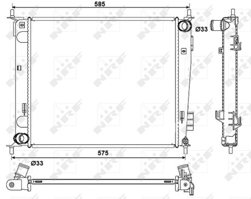 Radiator, engine cooling - 53057 NRF