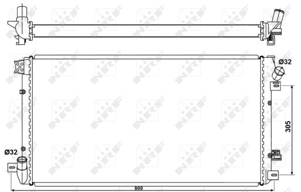 Радиатор, охлаждение двигателя - 53076 NRF
