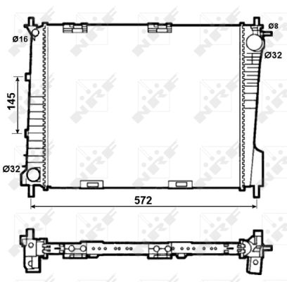 Radiator, engine cooling - 53077 NRF