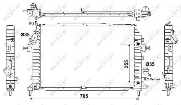 Radiator, engine cooling - 53082 NRF