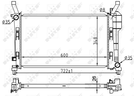 Radiator, engine cooling - 53106 NRF