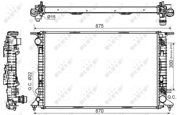 Radiator, engine cooling - 53116 NRF