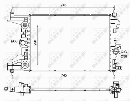 Radiator, engine cooling - 53122 NRF
