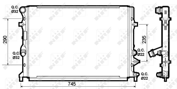 Radiator, engine cooling - 53139 NRF