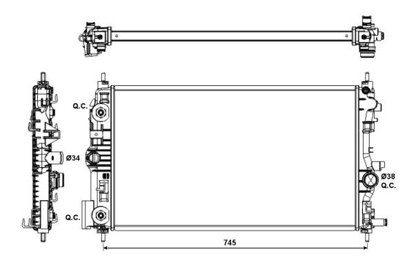 Radiator, engine cooling - 53143 NRF