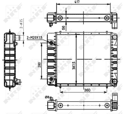 Radiator, engine cooling - 53149 NRF