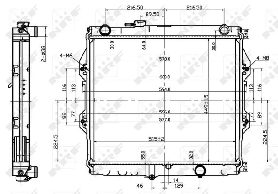 Radiator, engine cooling - 53151 NRF