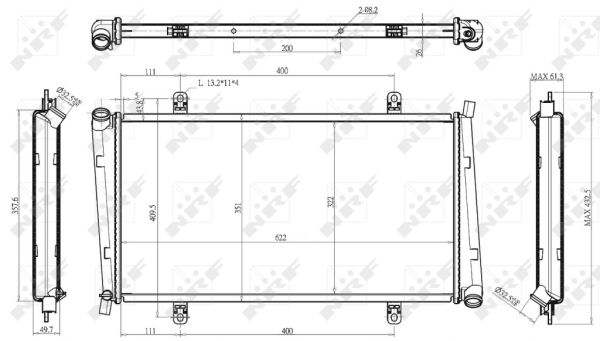 Radiator, engine cooling - 53157 NRF