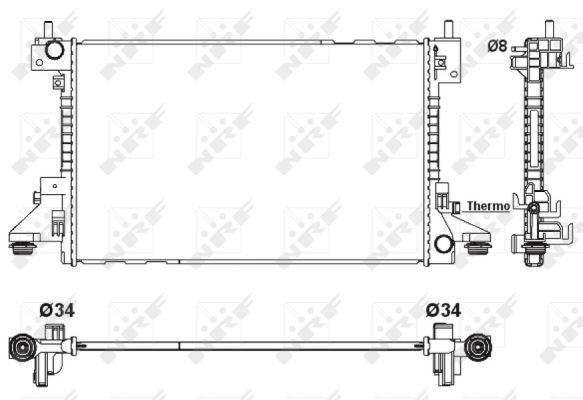 Radiatore, Raffreddamento motore - 53160 NRF