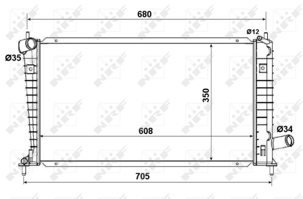 Radiatore, Raffreddamento motore - 53189 NRF