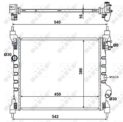 Radiator, engine cooling - 53195 NRF