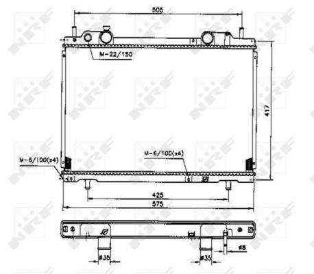 Radiator, engine cooling - 53200 NRF