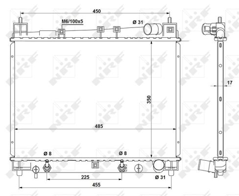 Radiator, engine cooling - 53212 NRF