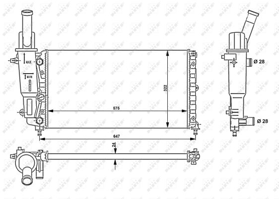 Radiator, engine cooling - 53225 NRF