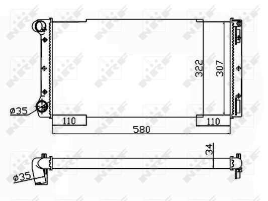 Radiator, engine cooling - 53229 NRF
