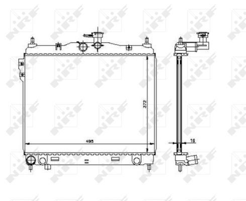 Radiator, engine cooling - 53361 NRF
