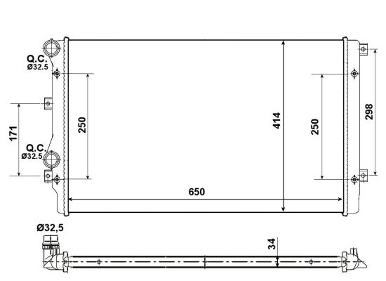 Radiator, engine cooling - 53406A NRF