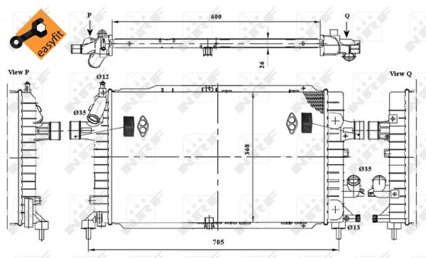 Radiator, engine cooling - 53415 NRF